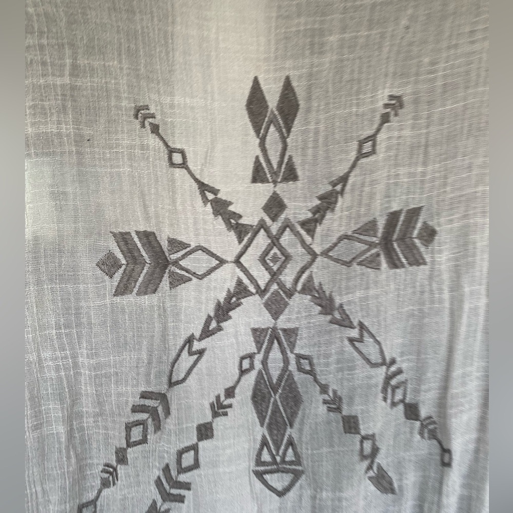 Miracle Gray Tunic vest boho beach festival Fringe macrame - Picture 4 of 8